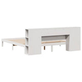 Bookcase Bed White Solid Pine Wood Double Bookcase Bed 3322524