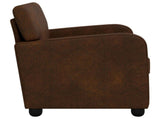 Armchair Brown Faux Suede Leather 42043423