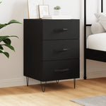 ZNTS Bedside Cabinet Black 40x40x66 cm Engineered Wood 827653