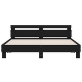 Bed Frame with LED without Mattress Black 200x200 cm 3207519