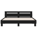 ZNTS Bed Frame with LED without Mattress Black 180x200 cm Super King 3207526