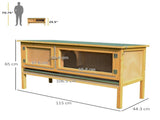 Rabbit Hutch Outdoor Guinea Pig Hutch House Small Animal Bunny Cage w/ Openable Roof, 115 x 44 x 65 T3398P375354