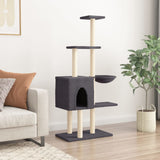 Cat Tree with Sisal Scratching Posts Dark Grey 145 cm 172096
