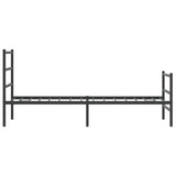 Metal Bed Frame without Mattress with Footboard Black 80x200cm 355374