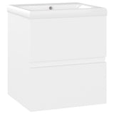 Sink Cabinet with Built-in Basin White Engineered Wood 3071531