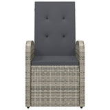 Reclining Garden Chairs with Cushions 2 pcs Grey Poly Rattan 319539