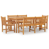 Garden Dining Set Natural Teak Solid Teak Wood Medium 3157170