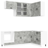 Kitchen Unit PORTO 8 pcs Concrete Grey Engineered Wood 3438490