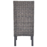 Dining Chairs 4 pcs Brown Kubu Rattan and Mango Wood 275467