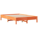 Bookcase Bed without Mattress Wax Brown 150x200 cm King Size Solid Wood Pine 3322869