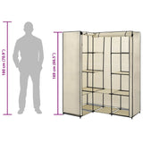 282451 Corner Wardrobe Cream 130x87x169 cm