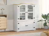 Display Cabinet White 103.5 x 42 x 180 cm Solid Pine Wood 42024945