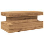 ZNTS Coffee Table with LED Lights Artisian Oak 90x50x40 cm 857715
