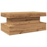 ZNTS Coffee Table with LED Lights Artisian Oak 90x50x40 cm 857715