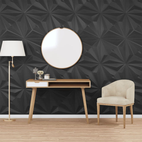 ZNTS Wall Panels 24 pcs Black 50x50 cm XPS 6 m² Star 356935