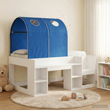 Bed with Tunnel 4 pcs White and Blue Engineered Wood 3423499