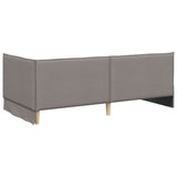 Corner Bed Frame with Headboard Taupe 100 x 200 cm Fabric 42016476