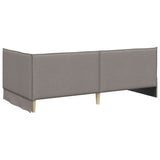 Corner Bed Frame with Headboard Taupe 100 x 200 cm Velvet 42016476