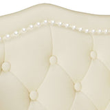 Chesterfield Bench Cream 120.5 x 65 x 75 cm Faux Leather 42019280