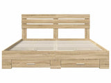 Bed Frame with Drawer with Headboard Manual Engineered Wood 3411637