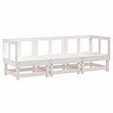 3 Piece Garden Lounge Set White Solid Wood Pine 825416