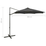 ZNTS Cantilever Garden Parasol with Pole and LED Lights Anthracite 300 cm 312338