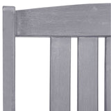 Garden Chair Set of 4 Grey Solid Acacia wood Standard Durable 311875