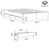 Bed Frame with Storage Artisan Oak 120 x 200 cm Engineered wood 3445764