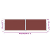 Retractable Side Awning Brown 160x600 cm 317997