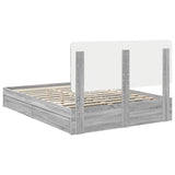 Storage Bed Grey Sonoma 150 x 200 cm Engineered Wood 3412677