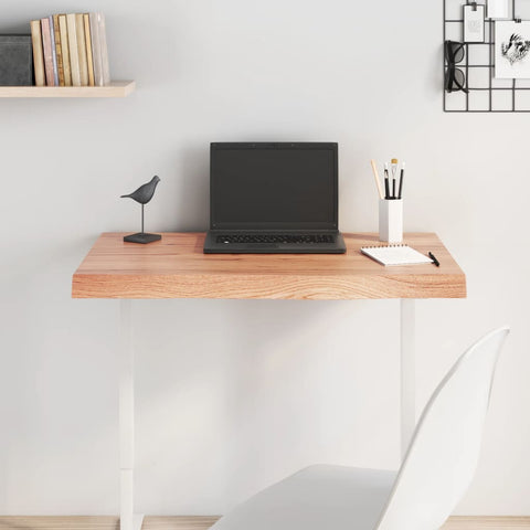 Table Top Light Brown 80x40x cm Treated Solid Wood Oak 3156355