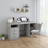 Desk Concrete Grey 140x50x76 cm Engineered Wood 3054784