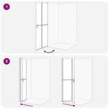Walk-In Shower Wall Folding Black 80 x 6.5 x 190 cm 42017964