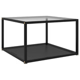 Coffee Table Transparent and Black 60x60x35 cm Tempered Glass 322891