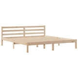 ZNTS Bookcase Bed without Mattress 200x200 cm Solid Wood Pine 3321946