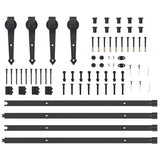 Sliding Door Hardware Kit 427 cm Steel Black 3295782