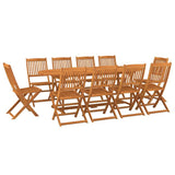 11 Piece Garden Dining Set 220x90x75 cm Solid Wood Acacia 3086977