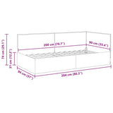 Corner Bed Frame with Headboard Black 90 x 200 cm Fabric 42016465