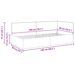 Corner Bed Frame with Headboard Blue 90 x 200 cm Fabric 42016470
