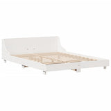Bed Frame without Mattress White 140x190 cm Solid Wood Pine 3323702