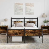 Bed Frame without Mattress Smoked Oak 137x190 cm Engineered Wood 4106925