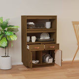 Highboard Honey Brown 67x40x108.5 cm Solid Wood Pine 820160