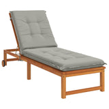 Sunlounger Cushion GEMERT 100% Polyester Grey 190 x 50 x 9 cm 947359