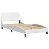 Bed Frame with LED without Mattress "Hvar" White 100x200 cm 3213914
