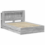 Bed Frame with Storage Grey Sonoma 140 x 200 cm Engineered Wood 3434048