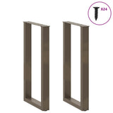 Bar Table Legs U-Shaped 2 pcs Natural Steel 50x cm Steel 4013223