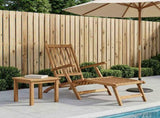 Folding Deck Chair Natural Solid Teak Wood 42030520
