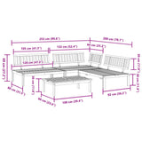 Pallet Sofa Set Natural Wood Solid Acacia Wood Medium Modular 3209429