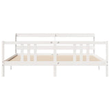 Bed Frame with Headboard without Mattress White 200x200 cm 3306719