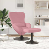 Egg Chair with Footstool Pink 63 x 73 x 90 cm Velvet 42002748